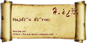 Hajós Áron névjegykártya